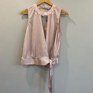 Express Sleeveless Waist Bow Dusty Rose Blouse